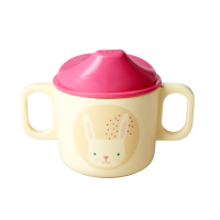 Baby Melamine Cup with 2 Handles and Lid Rabbit Print Rice DK